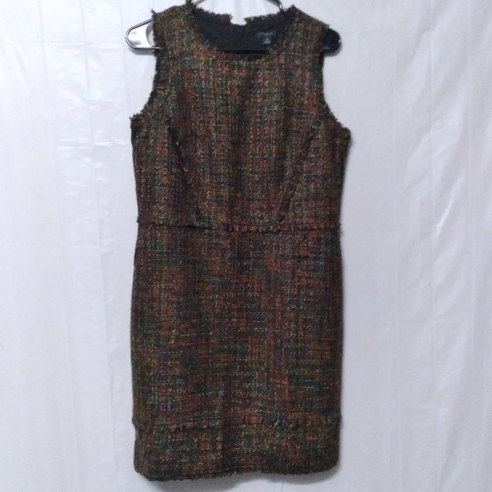 Ann Taylor Petite Fringe Tweed Sheath Dress NWT